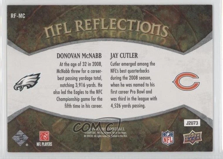 2009 Upper Deck Icons NFL Reflections /450 Donovan McNabb Jay Cutler #RF-MC - Image 2 of 2