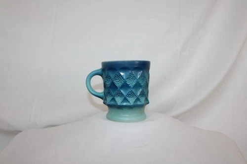 Vintage Fire-King Kimberly Blue Pedestal Mug – Anchor Hocking – 1960s