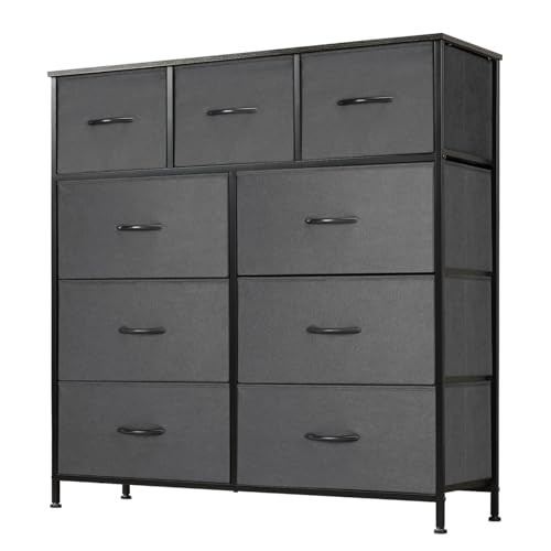 Dresser for Bedroom, Storage Organizer with 9 Drawers, Chest of Drawers with