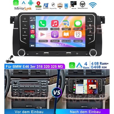 7'' Autoradio Für BMW E46 M3 Android 15 Navi Apple CarPlay GPS Navi WIFI FM 4+64G