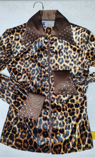 Camisa Chaqueta Personalizada Estampado Leopardo Terciopelo Caballería Showmanship S