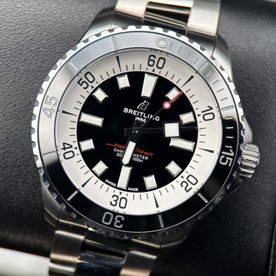 Breitling Superocean A17376 Stainless Steel Black Dial Automatic 44mm Watch