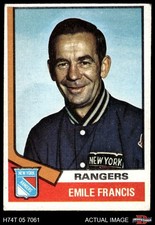 1974 Topps #9 Emile Francis Rangers-Hockey 3 - VG