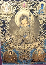 Black Guru Thangka Painting 28x21 CM