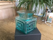 Fine Example Retro Classic Frank Thrower Dartington Art Glass Greek Key Vase