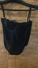NWT DEALMORE Black Corset Top Bustier Lace Size  M Medium  