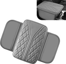 Car Center Console Cover, Leather Vehicle Armrest Protector Cushion with 2 Side
