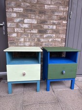 2 x IKEA Tarva Solid Pine Bedside Tables/nightstands With Drawer - Painted 