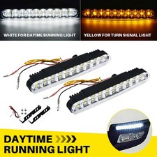 Auto Led Daytime Running Light Drl Driving Turn Signal Fog Lamp White Amber 12v Auto Led Daytime Running Light Drl Driving Turn Signal Fog Lamp White Amber 12v