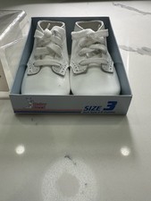 NWT Baby Deer Sz 3 White Leather 6 9 Months Oxford Booties Crib Shoes Boys 6 9M