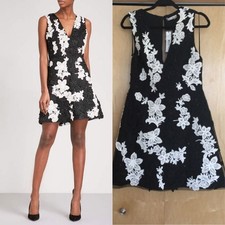 Alice&Olivia Black/cream Pamela tulle mini dress