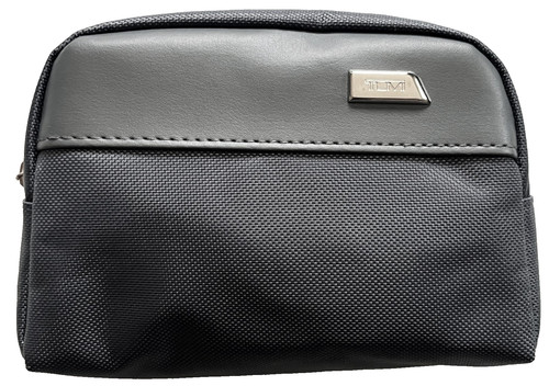 TUMI for DELTA Gray Zip Top Small Nylon Pouch Travel Case Bag