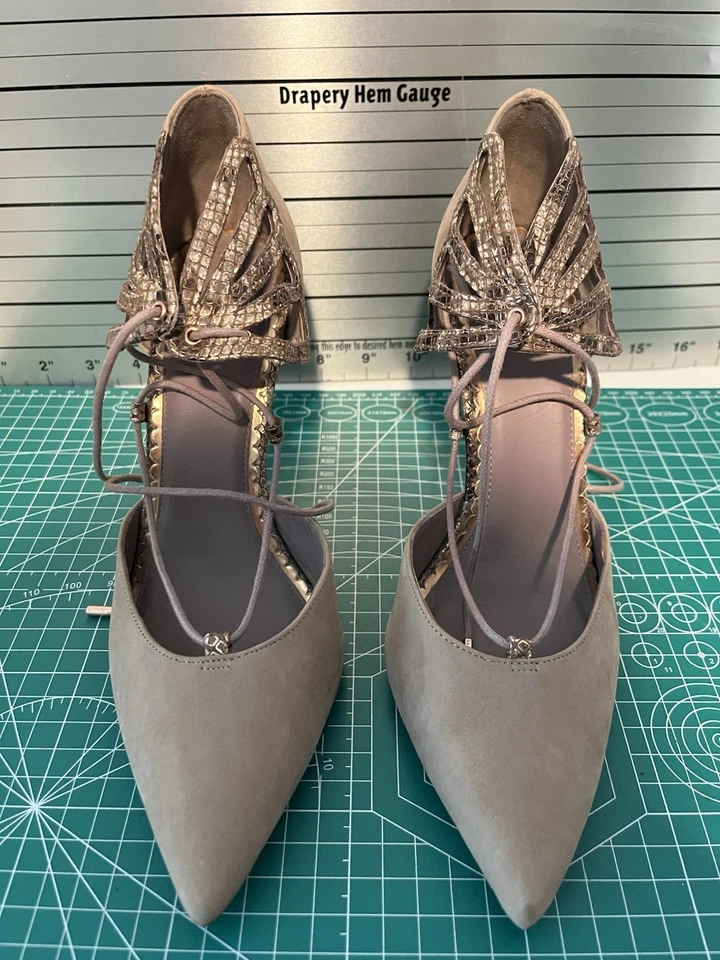 Ted Baker gamuza Stilletos beige tostado cebra/oro rosa cura talla 38/7,5 Foto 2 de 4