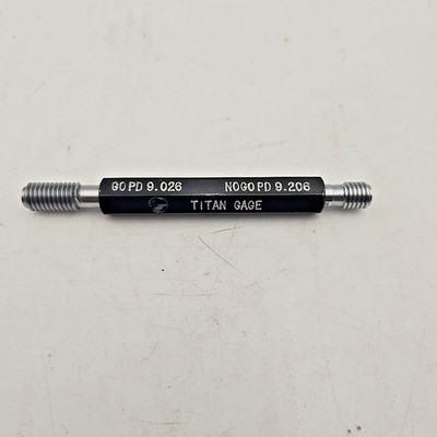 Titan Gage M10 x 1.5-6H Thread Plug Gage GO PD 9.026mm NOGO 9.206mm