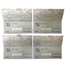 4 Pcs United Airlines United Express Flight Voucher $25 Coupons Collectible Rare