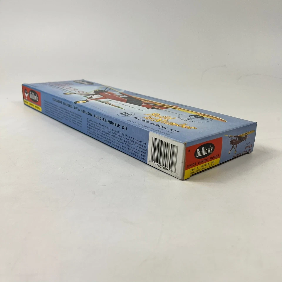 Guillow’s Piper Super Cub 95 Balsa Wood Flying Model Kit Rubber Powered Open Box - Image 3 of 4