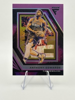 2022-23 Panini Flux Basketball Anthony Edwards Purple Prizm Galaxy #94 /75