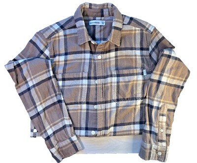 Abercrombie Kids' Boys Plaid Flannel Shirt Size 13-14 Plaid, Long Sleeve 