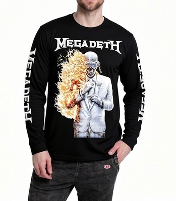 Megadeth - Last Album (Vic Rattlehead) Black T-Shirt Long sleeve