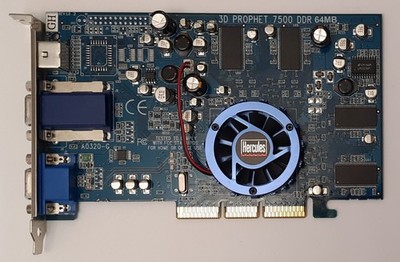 Hercules 3D Prophet 7500 AGP Grafikkarte (ATI Radeon 7500, 64MB, retro, 2002)