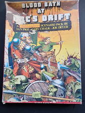 BLOOD BATH AT ORC'S DRIFT WARHAMMER SCENARIO GAMES WORKSHOP 1985 WITH BADGE