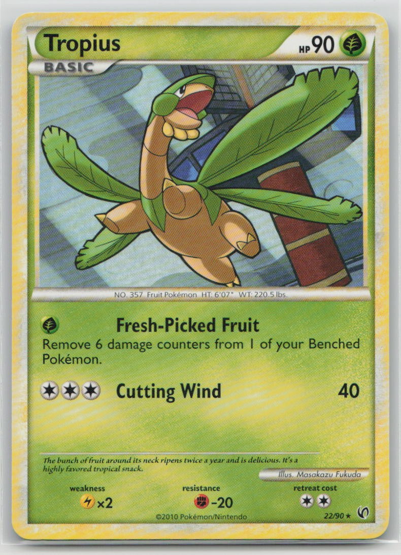 Tropius 22/90 Rare HGSS Undaunted Pokemon Lightly Played