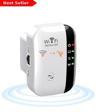 Powerful WiFi Extender with Ethernet Port & 1-Tap Setup for Indoor/Outdoor Use