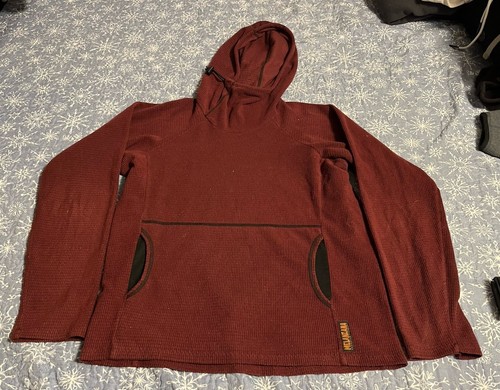 Melanzana Herren Hoodie Small Micro Grid Fleece rot burgund Wandern ultraleicht - Bild 1 von 7