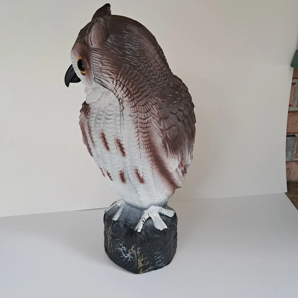 DE COLECCIÓN CEGADORA DE PÁJAROS 16” Molde soplado Búho Disuasor Plagas Jardín Granero Decoración de Halloween Foto 2 de 4