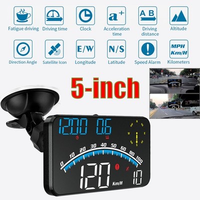 Universal Digital GPS Speedometer Car HUD Head Up Display MPH Overspeed Alarm