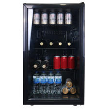 Under Counter Drinks Fridge 118L Beer / Wine Cooler With Glass Door - SIA DC1BL