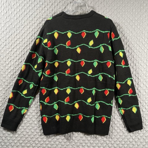 Disney Christmas Sweater Mens Size L Mickey Mouse surrounded by Christmas Lights - 第 7/8 張圖片