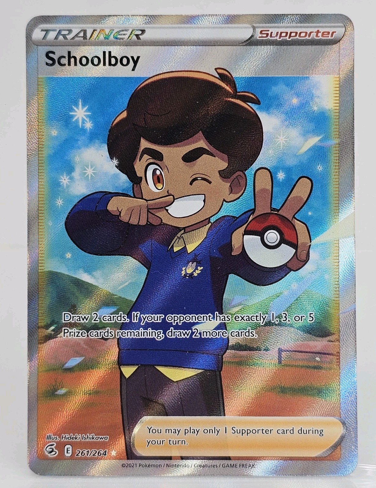 Schoolboy 261/264 Fusion Strike Full Art Ultra Rare Holo Pokemon TCG