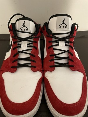 2012 NIKE AIR JORDAN RETRO V.1 LOW CHICAGO BULL RETRO OG RED WHITE BLACK SIZE 13