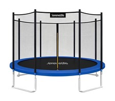 SereneLife Trampoline Outdoor 8FT 10FT 12FT 14FT with Enclosure Net, Ladder a...