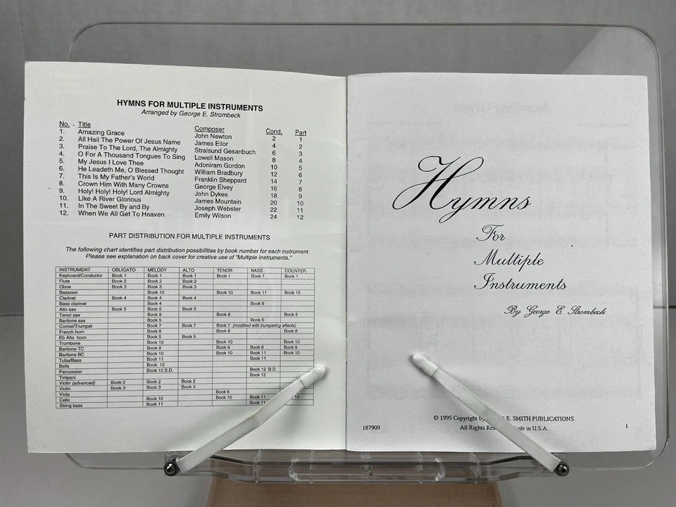 George E. Strombeck Hymns for Multiple Instruments Volume 1 Sheet Music Keyboard - Image 2 of 4