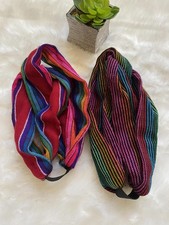 Set of Two Multicolor Striped Knit Headbands