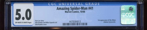 October 1966 Marvel Comic Book Amazing Spider-Man #41 Graded CGC 5.0