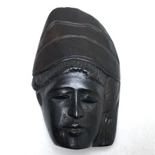 Vintage Indonesian Small Carved Wood Mask Bali Woman Wall Decor Collectible
