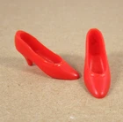 Mod Francie red Pointed Shoes squishy low heels vtg Mattel 60s Japan