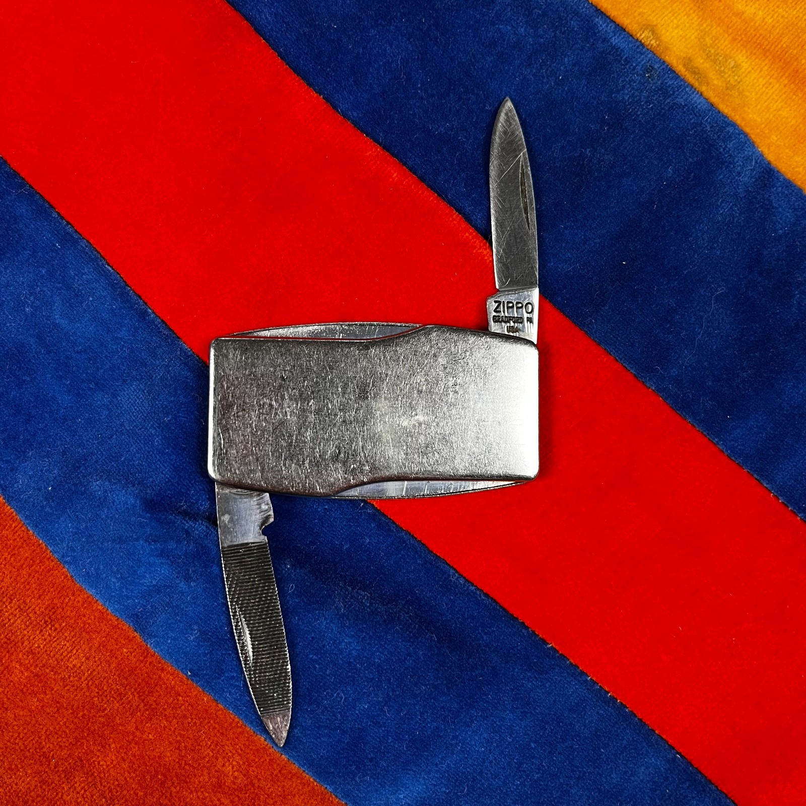 Vtg Zippo Knife Made In USA Gents Mini Nail File Stainless Steel Blank