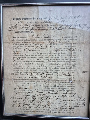 1832 Indenture Sevice Document New Jersey October 13th Metal