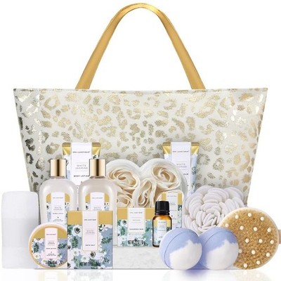 Spa Luxetique Gifts for Women 15pcs White Jasmine Gift Baskets for Women Luxu...