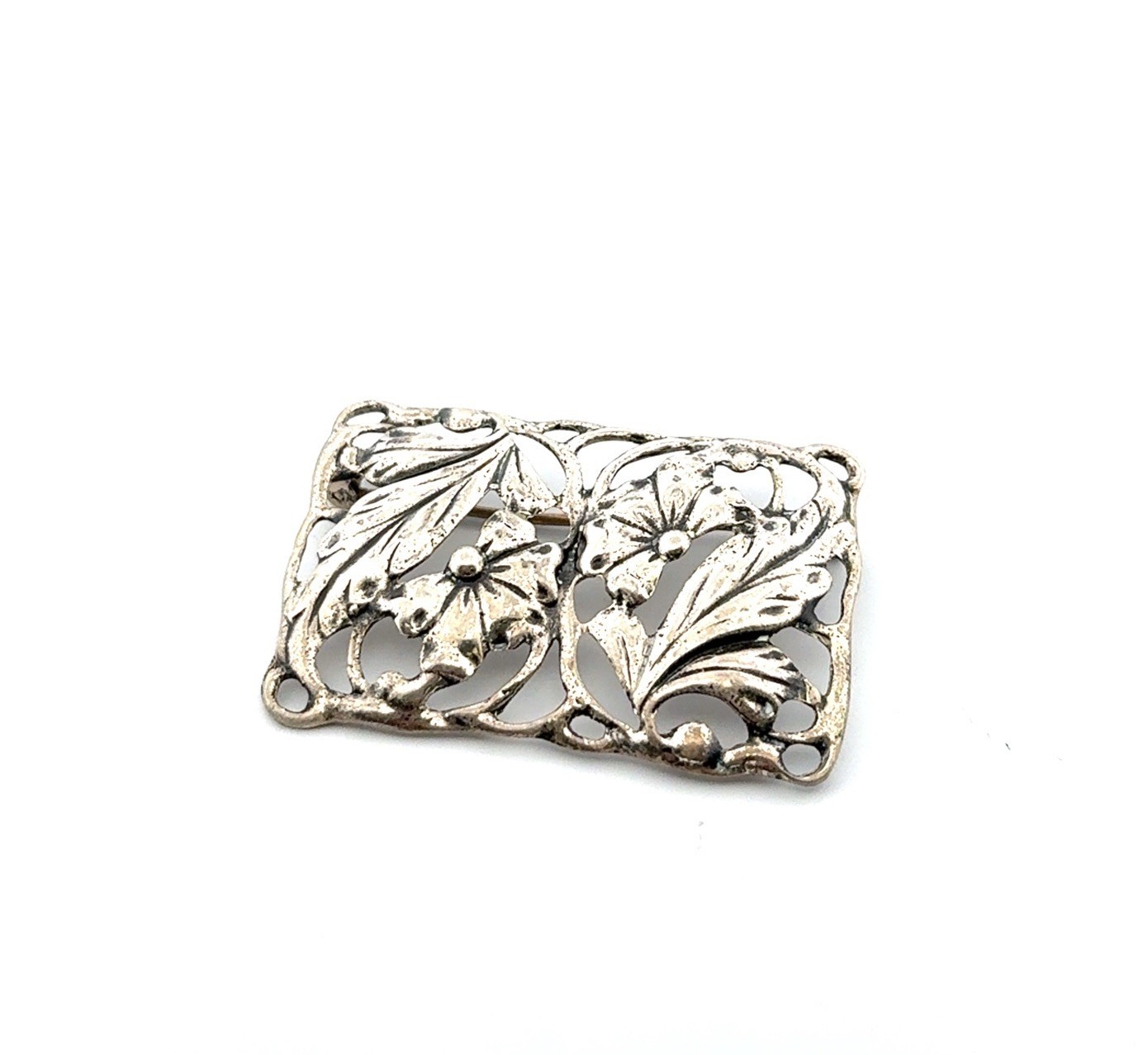 Danecraft 925 Sterling Silver Rectangular Floral … - image 1