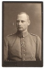 Fotografie Georg Lorenz, Krotoschin, Oberleutnant in Feldgrau Uniform mit EK I  