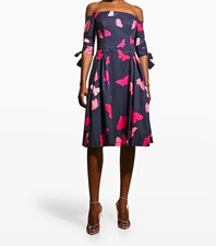Carolina Herrera New York Off Shoulder Butterfly A-Line Lined Bow Dress 14