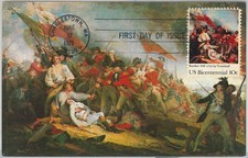 REVOLUTIONARY WAR BATTLE OF BUNKER HILL TRUMBULL YALE UNIV POSTAL FD CARD UNADDR