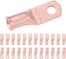 25pcs 6 AWG 10 Stud Battery Lugs Ring Terminals Heavy Duty Copper Wire Lugs