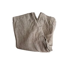 J. Jill Love Linen pants crop full leg fly front pockets 100 tan linen Sz M