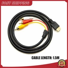 1080p HDMI Male To 3 RCA Video Audio Converter Adapter Cable AV Component HDTV